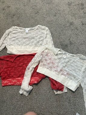 Classic White Sheer Lace Top lot